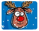 Pin the nose on Rudolph party game